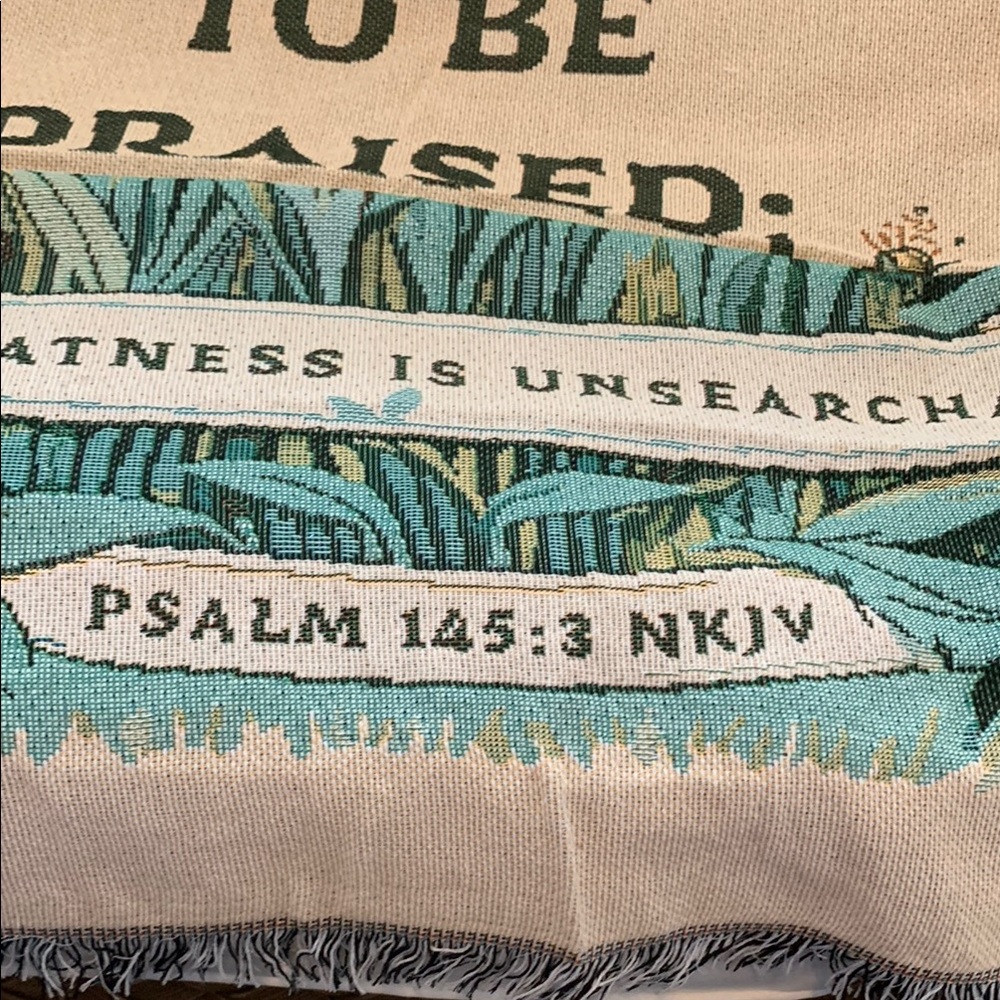 Throw with Scripture Verse NWOT